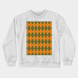 Dark Orange & Dark Olive Argyle Crewneck Sweatshirt